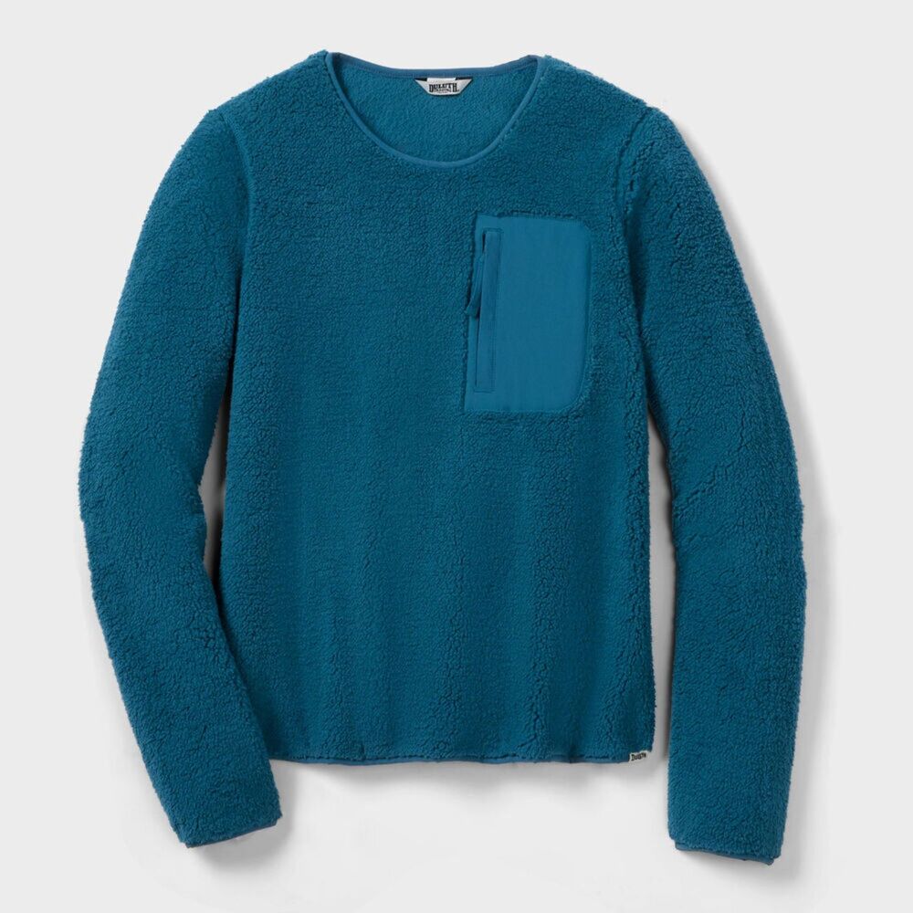 Duluth Trading Sherpa‎ Fleece Pullover XL Blue Cozy Outdoor Workwear Hiking Gorp